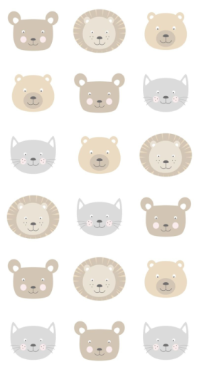 Tapeet XXL Cute Animal heads 158932