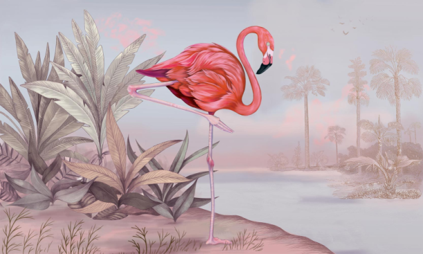 Fototapeet Crimson Flamingo Pink