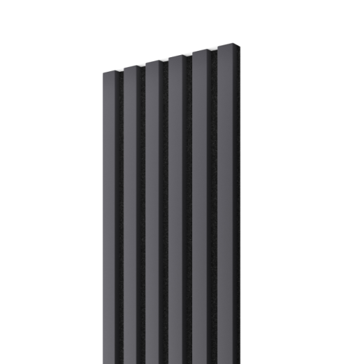 Akustiline seinapaneel Lameli Must/Hall, 300x2750 mm