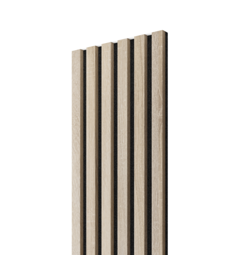 Akustiline seinapaneel Lameli Must/Sonoma, 300x2750 mm